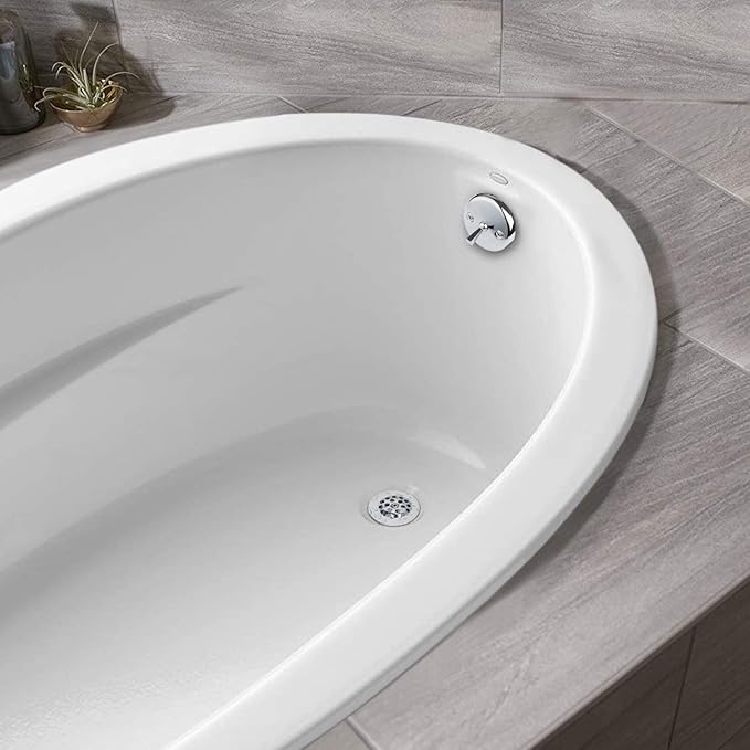 Artiwell Trip Lever Tub Trim Kit Set with Trip Lever Overflow Face Plate, Trip Lever Bathtub Drain with Strainer, Overflow and Matching Screws (CHROME PLATED)