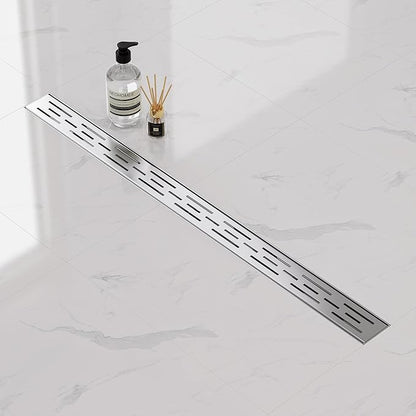 Neodrain 36 Inch Rectangular Linear Shower Drain with Brick Pattern Grate, Brushed 304 Stainless Steel Bathroom Floor Drain,Shower Linear Drain & Hair Strainer,Leveling feet, CUPC Certified