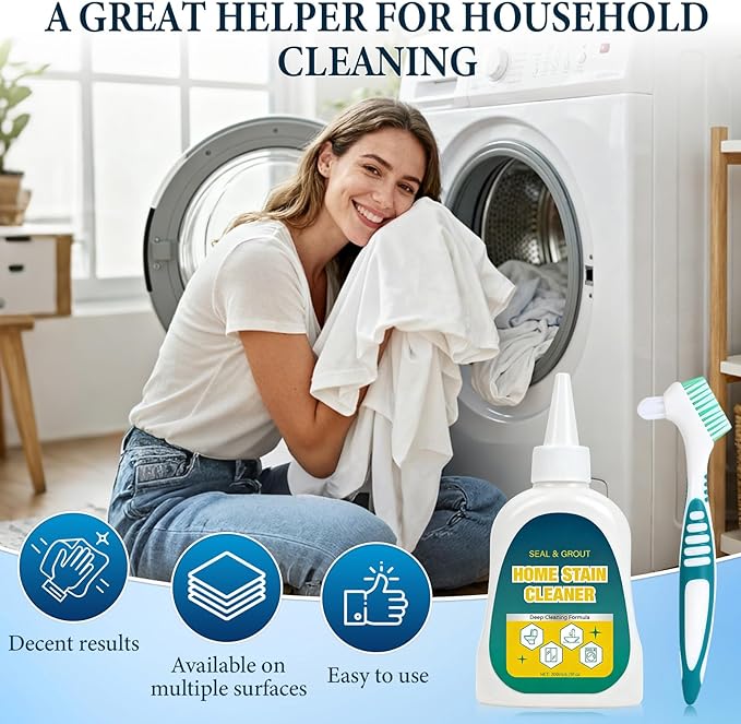 Deep Cleaning Gel – Home Stain Cleaner Gel, Washing Machine Grout Cleaner For Tile Gaps, Washing Machine Seals, Fridge Rubber, Sink And Bathroom