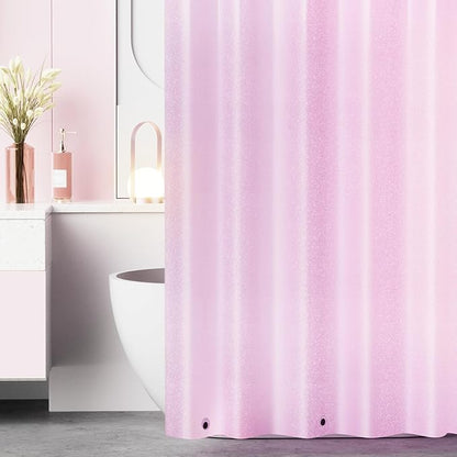 Waterproof PEVA Shower Curtain Liner Extra Long 72 x 84 inch, Dreamy Pink Sparkle Shower Curtain or Liner with 3 Large Magnets, Lovely Glitter 84'' Tall Bathroom Shower Curtain Lightweight