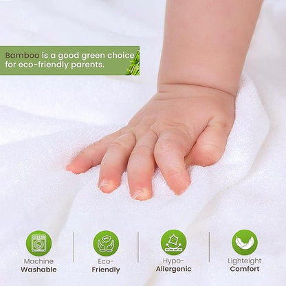 Bamboo Hooded Baby Towel with Face Cloth – 2 Hooded Towels (29x29 inches) & 2 Washcloths (9x9 inches) – Ultra Soft, Absorbent & Cozy Bath Set for Newborns and Infants