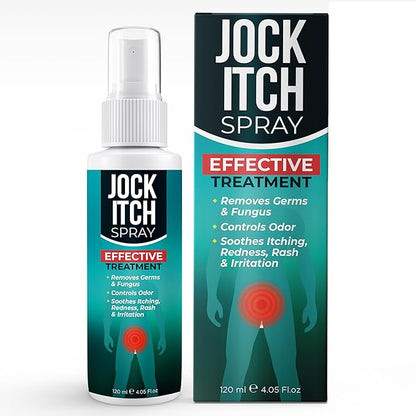 Jock Itch Spray | Antifungal Spray for Jock Itch | Soothes Itchy, Irritated Skin in Groin & Inner Thighs | Targets Ringworm & Intertrigo | Fast Absorption & Deep Penetration Relief