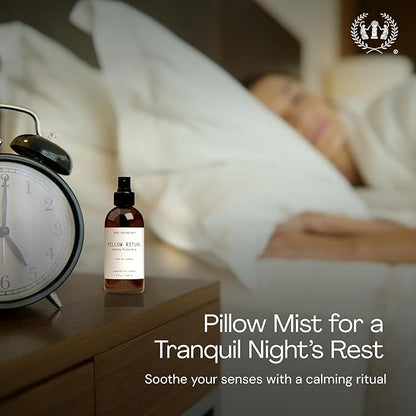 Muse Apothecary Pillow Ritual - Aromatic, Calming and Relaxing Pillow Mist, Linen and Fabric Spray - Infused with Natural Aromatherapy Essential Oils - 8 oz, Tonka Bean + Amber + Warm Cedarwood