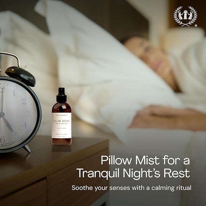 Muse Apothecary Pillow Ritual - Aromatic, Calming and Relaxing Pillow Mist, Linen and Fabric Spray - Infused with Natural Aromatherapy Essential Oils - 8 oz, Bergamot + French Lavender + Sandalwood