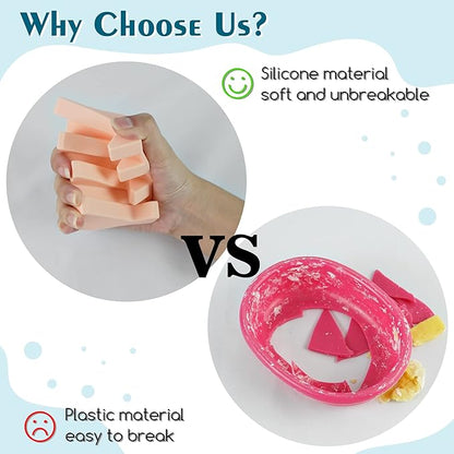 Silicone Soap Dish for Bar Soap Holder for Shower Bathroom Self Draining Waterfall Drying Tray Keep Soap Bars Dry Clean & Easy Cleaning (White Gray Black, 3)