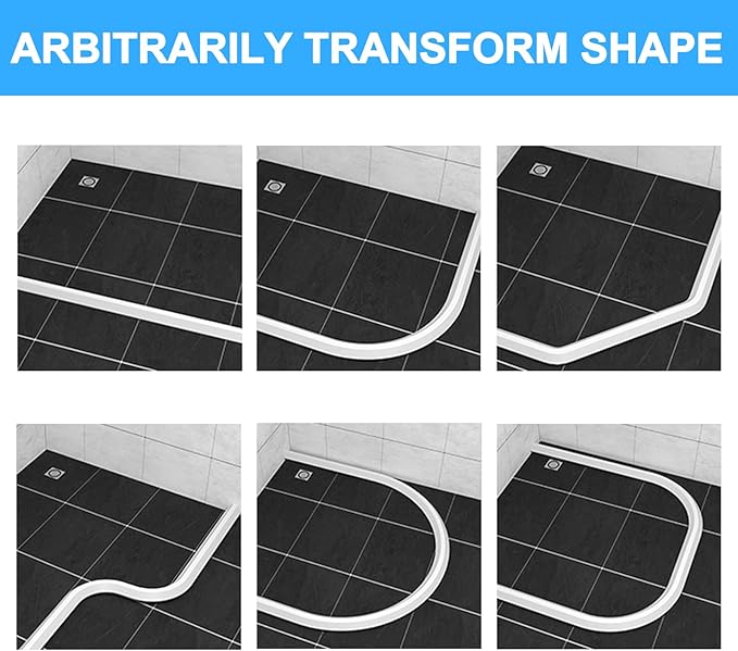 Duzzy 118 Inch Collapsible Shower Threshold Water Dam, Ideal for Wheelchair Accessible, Suitable for Accessibility ADA Handicap Showers