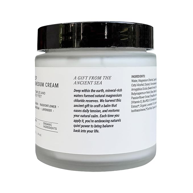Sleep Aid Magnesium Cream - Valerian Root & Passionflower for Calm - Natural Night Balm for Anxiety & Restful Sleep - With Lavender Oil for Calm Before Bed and Evening Relaxation
