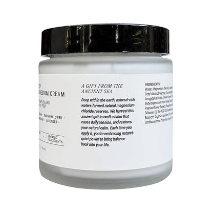 Sleep Aid Magnesium Cream - Valerian Root & Passionflower for Calm - Natural Night Balm for Anxiety & Restful Sleep - With Lavender Oil for Calm Before Bed and Evening Relaxation