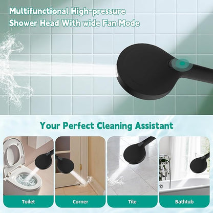 Hibbent Filtered Shower Head with Handheld, High Pressure 10 Spray Showerhead with Filters, Water Softener for Hard Water-Remove Chlorine, Reduces Dry Itchy Skin, Improve Skin& Hair Texture, Black