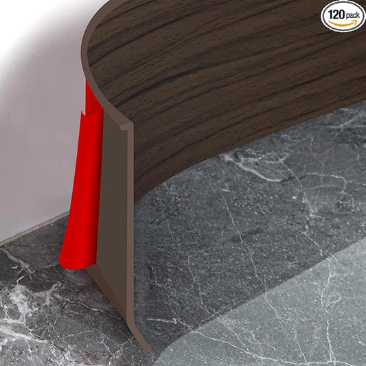 Flexible Baseboard Molding Trim 4 Inch Self-Adhesive Vinyl Wall Base Peel and Stick Cove Base Rubber Wall Baseboard Moulding Trim (40Ft, Brown Oak)