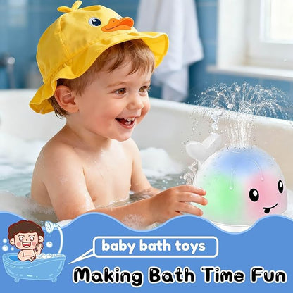 Light Up Toddler Bath Toys - 1 2 3 Year Old Girl Boy gift - Birthday Gifts Water Table For Toddlers 1-3 - Whale Water Spray Toy - Toys For Ages 0-2 - Infant Bathtub Floating Pool Toy 6-12-18 Months