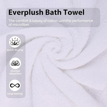 Everplush Youth Style 1-Piece Bath Towel - Cotton Combined with Microfiber, Strong Absorption, Soft, Fluffy, Skin-Close Cotton, Durable, Home & Travel