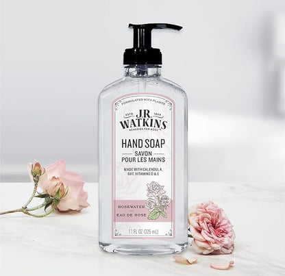 J.R. Watkins Gel Hand Soap, 3 Pack of 11 Fl Oz, Rosewater