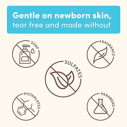 Aveeno Baby Healthy Start Nourishing Newborn Wash, Hypoallergenic Baby Body Wash, Prebiotic Oat, Gently Cleanses Sensitive Skin, No added Fragrances & Parabens, Tear-free, 8 fl. oz