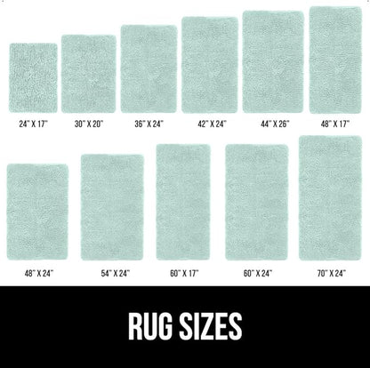 GORILLA GRIP Bath Rug Mat, Soft Absorbent Chenille, Quick Dry Microfiber Mats, Rubber Backing Washable Shower Floor Rugs, Bathmat Runner, US Designed Bathroom Home Decor Accessories 24x17, Seablue