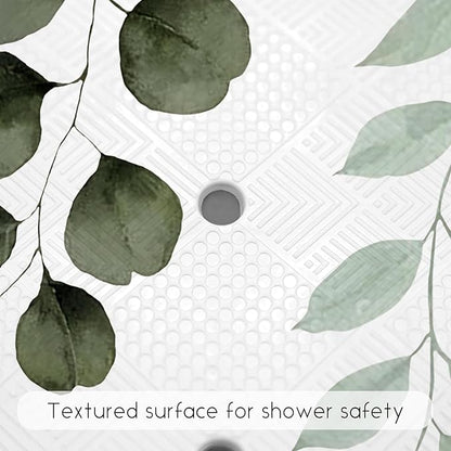 Bathtub Mat Non Slip, Sage Square Bath tub Mat Shower Floor Mat with Suction Cups for Adults Kids Elderly 21 X 21 Inch