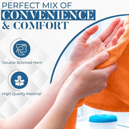DAN RIVER 6-Pack Premium Hand Towels (16x28 Inches) - 100% Cotton, Ultra Soft, Lightweight, Highly Absorbent Towels for Bathroom, Spa, Gym, Salon, Hotel, and Travel - 550 GSM – Orange