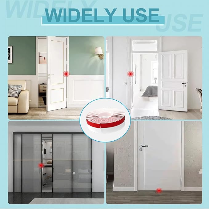 2Inch (W) x 20FT(L) Door Weather Stripping, Door Draft Stopper Silicone Seal Strip, Draft Seal Tape for Doors Windows and Shower Glass Gap