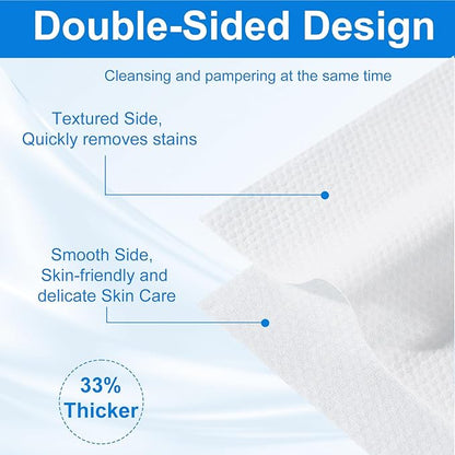 Disposable Face Towels, 240 Count Ultra Soft and Thick Cotton Facial Towels for Sensitive Skin, Dry Wipes Face Tissues Towelettes for Cleansing, Makeup Remover and Skincare