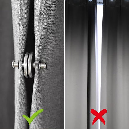Curtain Magnets, Kaluofan 40Pairs Curtain Magnets Closure with 40Pairs Self-Adhesive Patch, Magnetic Curtain Clips Prevent Light Leaking, Keep Curtain Closed for Home Bedroom Bathroom Office Draperies
