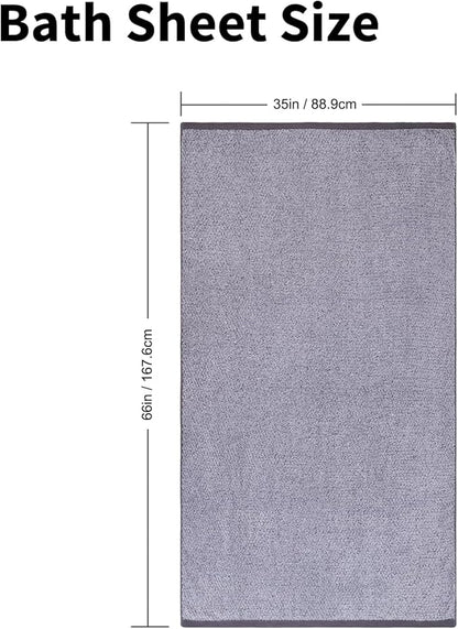 Everplush Diamond Collection Extra Large Bath Sheet Towel – 1 PK, Super Soft & Highly Absorbent, Quick-Drying & Oversized, Perfect for Bathroom, Pool, Swimming Use (Grey, 35" x 66" 1PK)