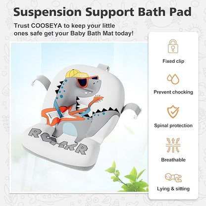 Collapsible Baby Bathtub for Newborns with Thermometer and Soft Floating Cushion Portable and Foldable Travel Baby Boy Bath Tub for Infants to Toddler 0-36 Month (Grey)