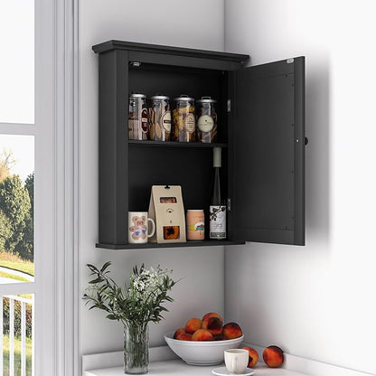 Safeplus Black Medicine Cabinet Wall Mounted with Mirror Adjustable Storage for Bathroom, Living Room, Bedroom, Entryway and Kitchen
