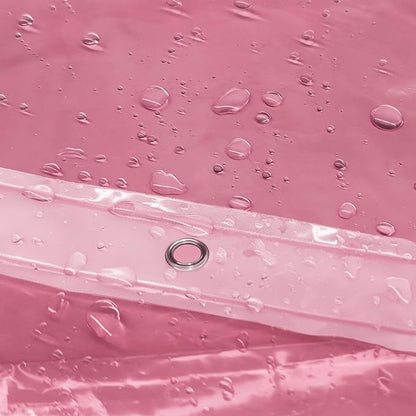 Barossa Design Clear Pink Long Shower Curtain Liner 78" Height - 3 Magnets & Waterproof Lightweight PEVA Shower Liner for Bath Tub, PVC Free, Metal Grommets, Clear Pink, 72x78