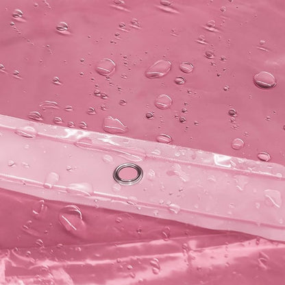 Barossa Design Extra Long Clear Pink Shower Curtain Liner with 3 Magnets - 72" x 84" XL, Waterproof PEVA Lightweight Shower Liner for Bathroom, PVC Free, Metal Grommets - Clear Pink, 72x84