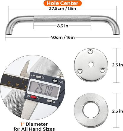 Grab Bars for Shower, 1 Pack 16-Inch Anti Slip Shower Handles for Elderly, Safety Shower Grab Bar, Stainless Steel Handicap Grab Bars for Bathroom,Toilet (Brushed Nickel, 1" Diameter)