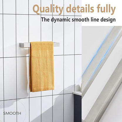 KOKOSIRI Towel Bar Brushed Nickel Hand Towel Hanger Holder 12-Inch Kitchen Rack Stainless Steel for Bathroom Hardware Wall Mount, 1 Pack B4008BR-L12