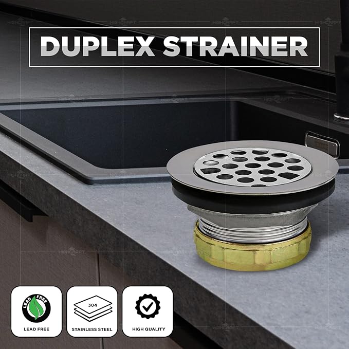 Everflow Stainless Steel Duplex Sink Strainer (Pack of 2)