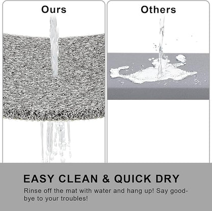 Non Slip Bathtub Mat, Anti Slip Bath Mat 0.6" Extra Thick, Quick Dry Bath Tub Anti Slip Shower Mat, Loofah Non-Slip Bath Mat for Tub Bathroom Pool Kitchen Entryway Home Hotel(Grey 16x27)
