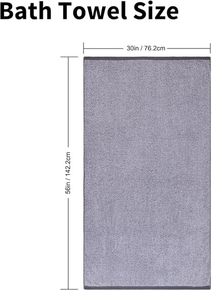 Everplush Diamond Collection Oversized Bath Towel – 1 Pieces, Super Soft & Highly Absorbent, Quick-Drying, Extra Large & Thick. Perfect for Bathroom, Pool, Swimming Use (Grey, 30" x 56" 1PK)