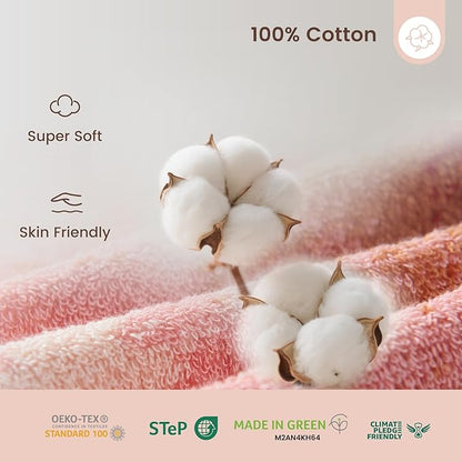 SEMAXE Bathroom Towel Set with Hanging Loop – 8-Piece Yarn Dyed Jacquard Cotton Towels, Oeko-TEX Certified, Soft & Absorbent, Gift-Ready for Bath, Spa, or Guest Use