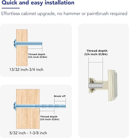 Ravinte Hardware 5 Pack Kitchen Cabinet Pulls Square Drawer Single Hole Handles Brushed Nickel for Cupboard Gold Dresser Solid