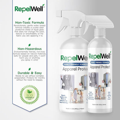 Apparel Protect (12oz) Stain & Water Repellent Spray – Non-Toxic, Eco-Friendly, Pet-Safe Sprays for Clothing & More