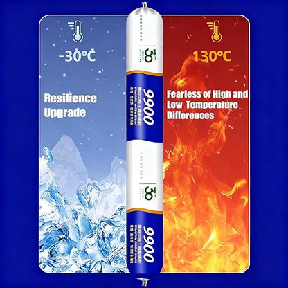 9900 Silicone Waterproof Sealant, Clear Multipurpose Caulk for Roof & Wall Cracks, UV Heat Resistant, Indoor Outdoor Use for RV Gutter Tile Stone