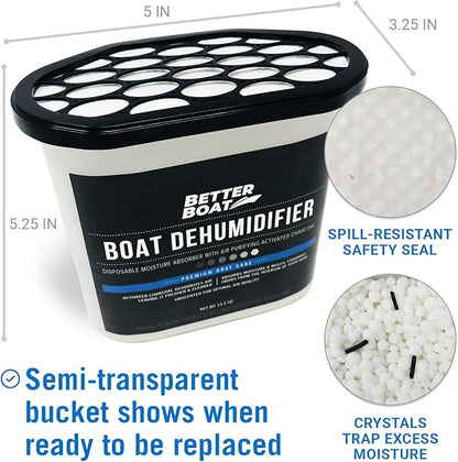 Moisture Absorber and Boat Dehumidifier, Charcoal Odor Remover for Damp Smell and Humidity, Unscented and Fragrance-Free, 4 Pack, Ideal for Basement, Closet, Home, RV, or Boating, No Refill Needed
