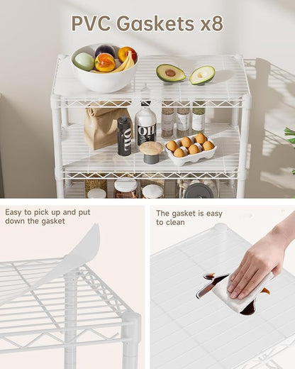 8 Tier Adjustable Storage Shelves Heavy Duty Metal Shelf Wire Shelving Unit Organizer Rack for Home Kitchen Office Pantry Room Bathroom Shelving Organizers and Storage Laundry