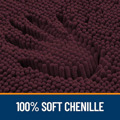 OLANLY Bathroom Rugs 30x20, Extra Soft Absorbent Chenille Bath Rugs, Rubber Backing Quick Dry, Machine Washable Bath Mats for Bathroom Floor, Tub and Shower, Home Decor Accessories, Black Cherry