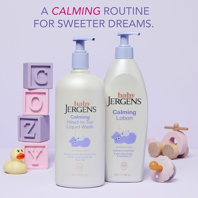 Jergens Baby Calming Head to Toe Liquid Baby Wash, Body Wash and Shampoo, Tear Free, 20 Fl Oz