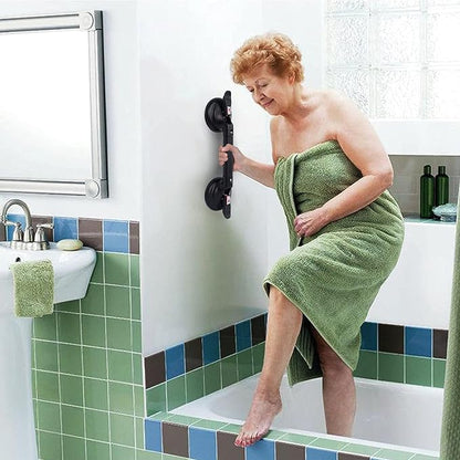 17inch Suction Shower Grab Bar, Portable Shower Handle Bar Suction Grip Bar Bathtub Handle with Strong Hold Suction Cup Fitting and Rapid Release for Bathroom(Max Capacity :300lb