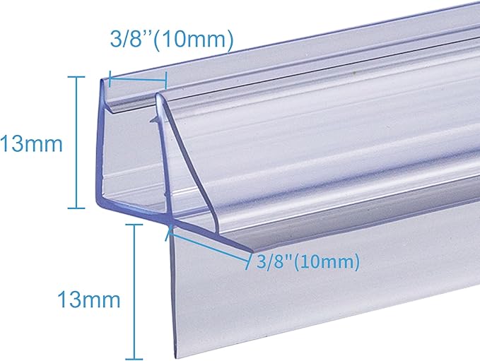 ShowerDoor Bottom Seal 2-Pack 3/8" x 36" Frameless Glass Shower Door Seal Strip Stop Leaks and Create a Water Barrier Replacement Shower Cubicle Shower Screen Seal Strip