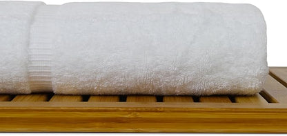 Luxury Hotel & Spa Collection Highly Absorbent, Quick Dry 100% Turkish Cotton 700 GSM, Eco Friendly Towel, for Bathroom Dobby Border Soft Bath Towel Set 27 X 54 (White, Bath Towels - Set of 2)