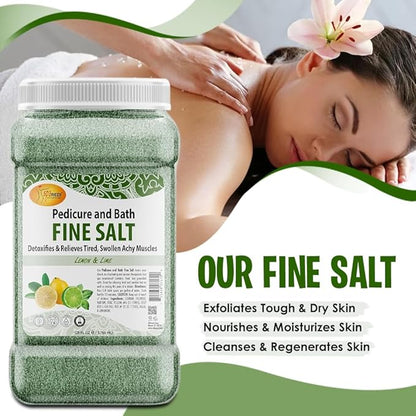SPA REDI - Detox Foot Soak Pedicure and Bath Fine Salt, Lemon and Lime,128 Oz - Made with Dead Sea Salts, Argan Oil, Coconut Oil, and Essential Oil - Hydrates, Softens and Moisturizes