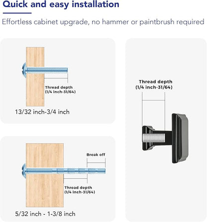 Ravinte Hardware 5 Pack Kitchen Cabinet Pulls Square Drawer Single Hole Handles Matte Black for Cupboard Gold Dresser Solid