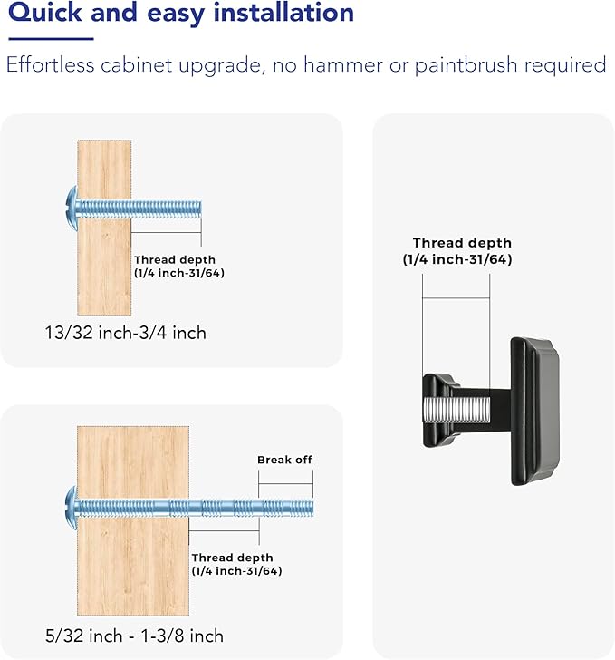 Ravinte Hardware 15 Pack Kitchen Cabinet Pulls Square Drawer Single Hole Handles Matte Black for Cupboard Gold Dresser Solid