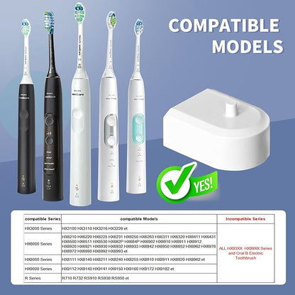 Wall Charger for Philips Sonicare Electric Toothbrush, Wireless Electric Toothbrush Wall Charger for Philips Sonicare HX6100/ HX3000/ HX6000/ HX8000/ HX9000 Series, White