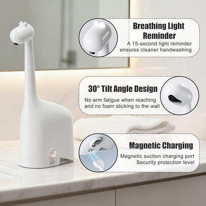 Automatic Foaming Soap Dispenser,10oz/300ml Touchless Smart Dispenser,Rechargeable Electric with 3-Level Adjustable Foam,IPX5 Waterproof for Bathroom Kitchen,White